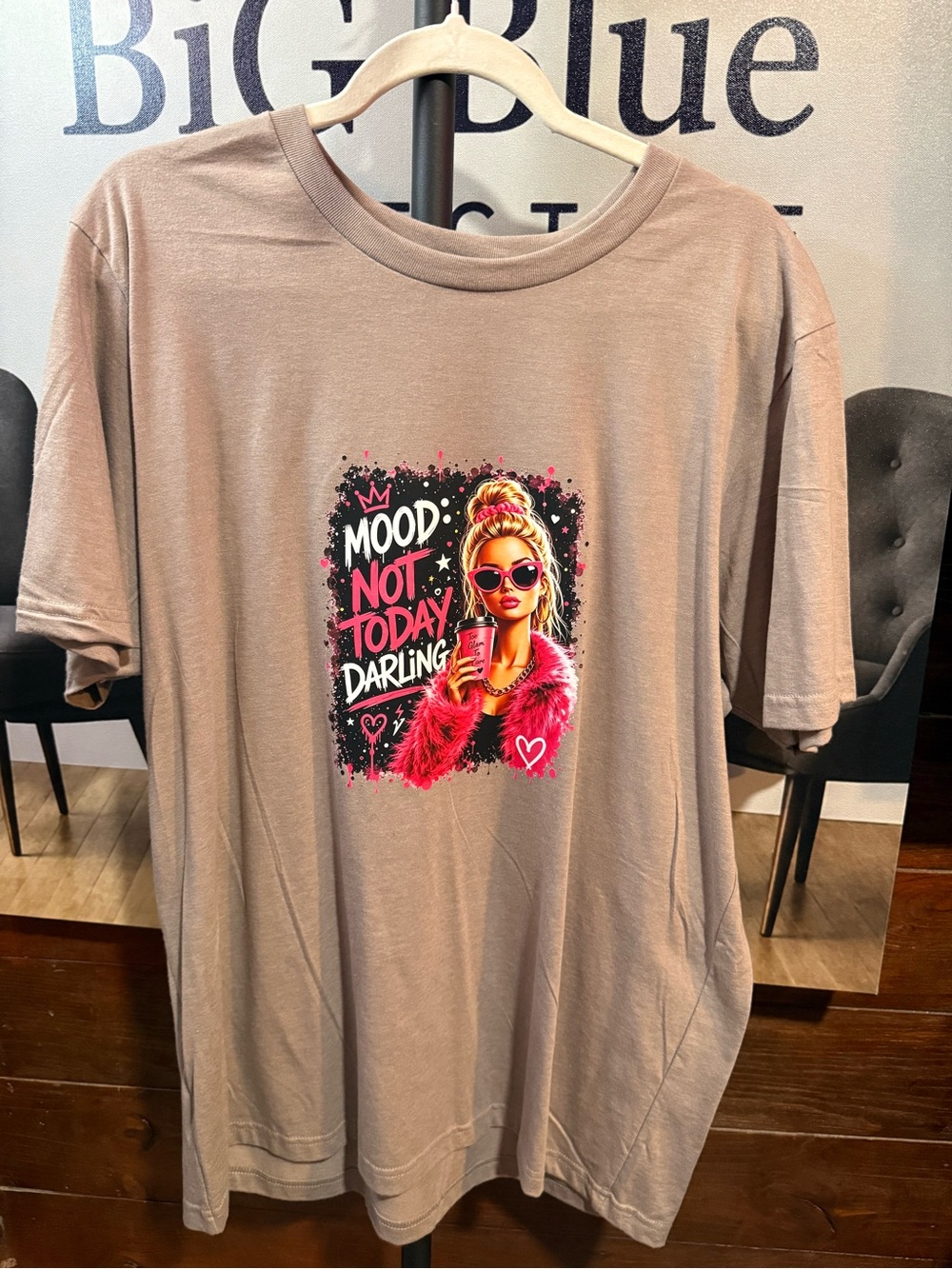 Graphic Tee - Mood: Not Today Darling - Taupe